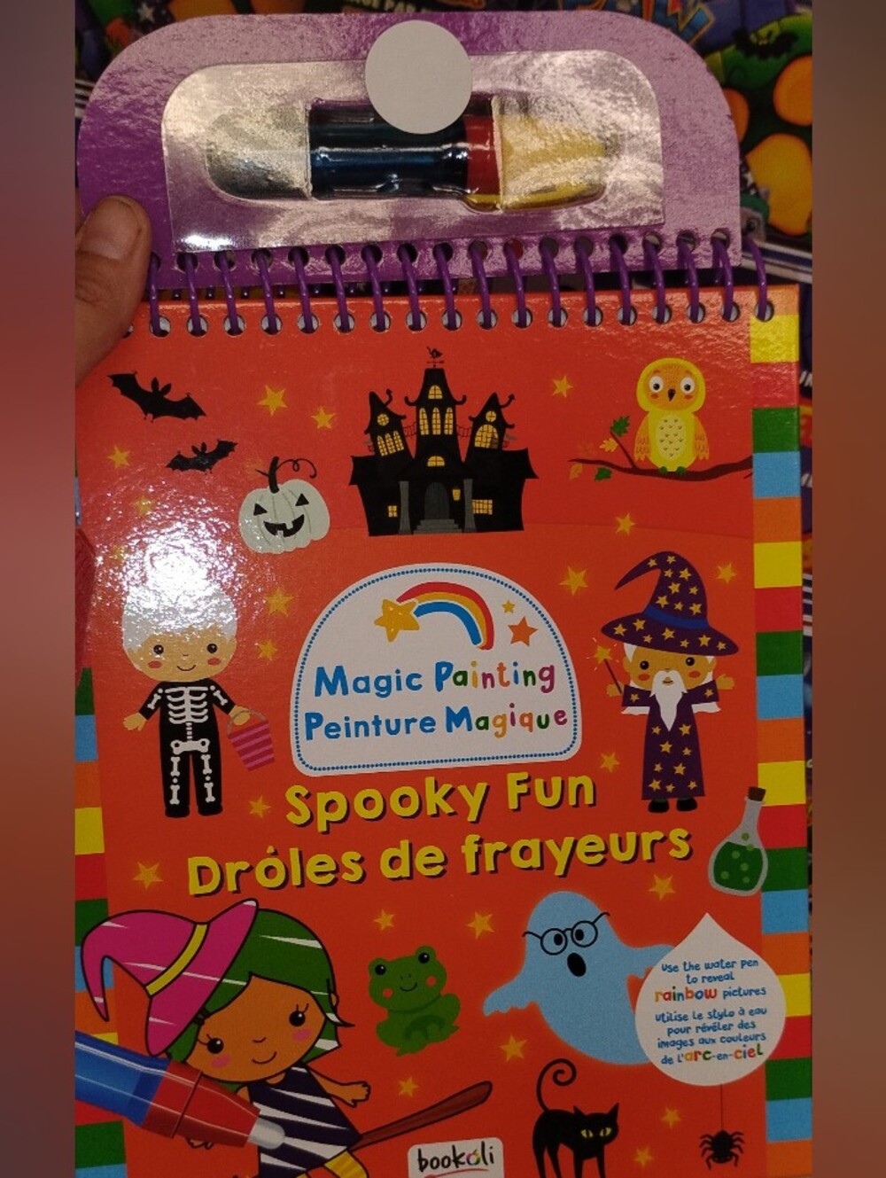 Kids Halloween Spooky Fun Magic Ink & Activity Book - Orange & Purple